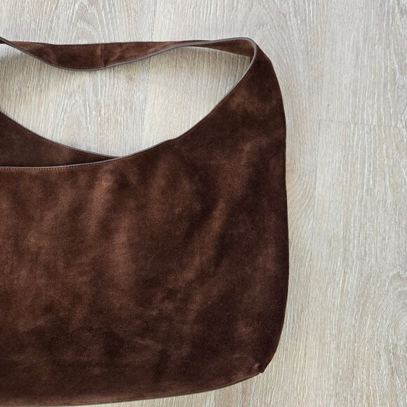 Quince Italian Suede Shoulder Bag Brown New With Tags Traditional Retail $295 - Picture 12 of 17